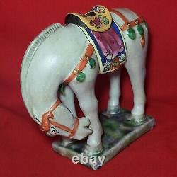 Vintage Porcelain Horse Figurine Signed Chinese Statues