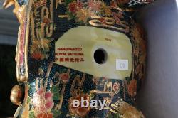 Vintage Porcelain Royal Satsuma Moriage Style Horse Statue Gold Leaf