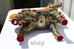 Vintage Porcelain Royal Satsuma Moriage Style Horse Statue Gold Leaf