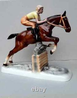 Vintage Rare Figurine A Knight on Horse Porcelain sculpture Competitor Germany