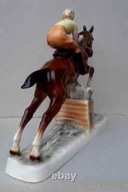 Vintage Rare Figurine A Knight on Horse Porcelain sculpture Competitor Germany