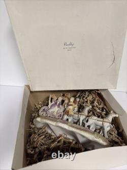 Vintage Rococo Style Victorian Porcelain Horse Drawn Carriage Figurine Japan Art