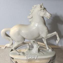 Vintage Rosenthal Horse Rearing White Porcelain Rare Signed
