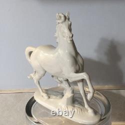 Vintage Rosenthal Horse Rearing White Porcelain Rare Signed
