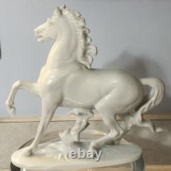Vintage Rosenthal Horse Rearing White Porcelain Rare Signed