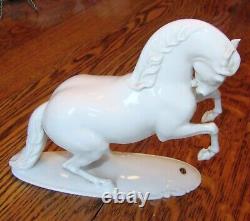 Vintage Rosenthal White Porcelain Rearing Horse Figurine by T. Karner #774