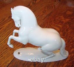 Vintage Rosenthal White Porcelain Rearing Horse Figurine by T. Karner #774