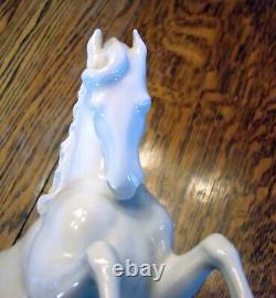 Vintage Rosenthal White Porcelain Rearing Horse Figurine by T. Karner #774