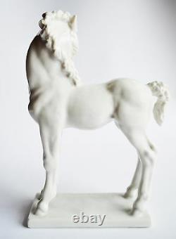 Vintage Rosenthal White Porcelain Statue Standing Foal Horse by Willi Münch-Khe
