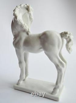 Vintage Rosenthal White Porcelain Statue Standing Foal Horse by Willi Münch-Khe