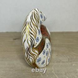 Vintage Royal Crown Derby Bone China Imari Horse Figurine Gold Stopper Mint