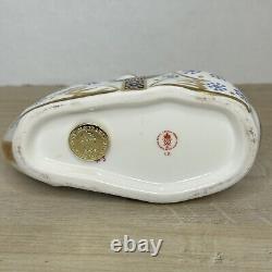 Vintage Royal Crown Derby Bone China Imari Horse Figurine Gold Stopper Mint