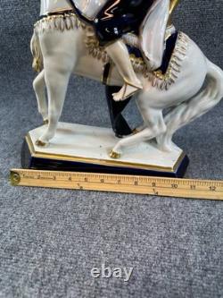 Vintage Royal Dux Bohemia Porcelain Figurine Arabian Rider Horse 19 Czech 2975