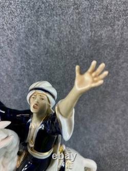 Vintage Royal Dux Bohemia Porcelain Figurine Arabian Rider Horse 19 Czech 2975