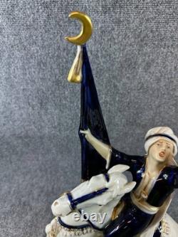 Vintage Royal Dux Bohemia Porcelain Figurine Arabian Rider Horse 19 Czech 2975