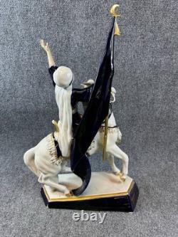Vintage Royal Dux Bohemia Porcelain Figurine Arabian Rider Horse 19 Czech 2975