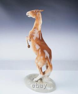 Vintage Royal Dux Glossy Porcelain Rearing Stallion Horse 12 Figurine
