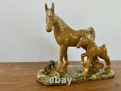 Vintage Royal Haeger Ceramic Pottery Horses 1940s Art Deco Mare and Foal