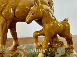 Vintage Royal Haeger Ceramic Pottery Horses 1940s Art Deco Mare and Foal