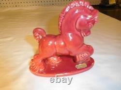 Vintage Royal Heager Pink Ceramic Horse Figure Figurine