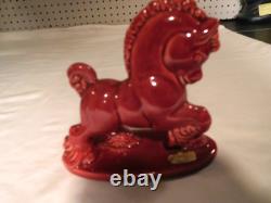 Vintage Royal Heager Pink Ceramic Horse Figure Figurine