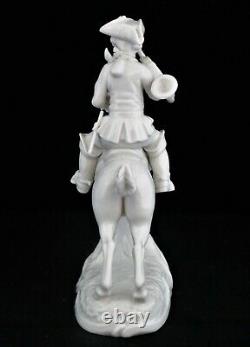Vintage Royal Nymphenburg Blanc de Chine figurine horseman hunting horn horse