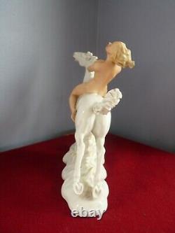 Vintage Schau Bach Kunst Porcelain Figurine Art Deco Nude Woman on Horse