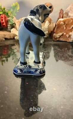 Vintage Signed Delft Blue Hand Painted Horse Figure Figurine Made in Holland