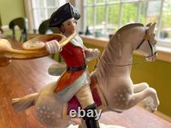 Vintage Sitzendorf porcelain French officer with horn on rearing horse