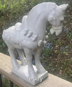 Vintage Tang Dynasty Style Horse Statue Ceramic Decorative Figurine 14 Asian