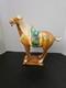 Vintage Tang Dynasty War Horse Figurine Glazed Ceramic China Statue