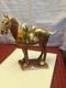 Vintage Tang Dynasty War Horse Figurine Glazed Ceramic China Statue