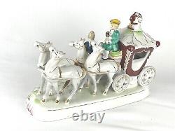 Vintage Thames Porcelain Horse Drawn Carriage Big 10.5 Japan
