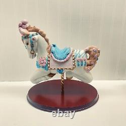 Vintage The Carousel Charger Horse Porcelain Figurine with Pink Plume Large 13