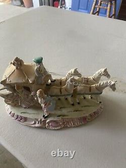Vintage Victorian horse carriage porcelain figurine Japan 1970's hand painted
