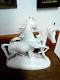 Vintage White Porcelain Figurine Horses Statue Sculpture 9.8 Made In Germany
