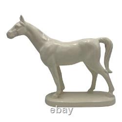 Vintage White Porcelain Horse Figurine Made in Czechoslovakia