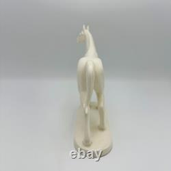 Vintage White Porcelain Horse Figurine Made in Czechoslovakia