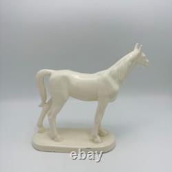 Vintage White Porcelain Horse Figurine Made in Czechoslovakia