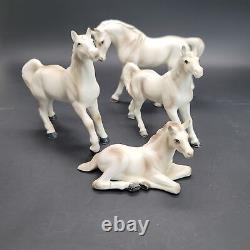 Vintage White and Grey Horses Made in Japan MIJ Figurine Set PR101