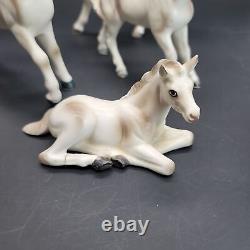 Vintage White and Grey Horses Made in Japan MIJ Figurine Set PR101