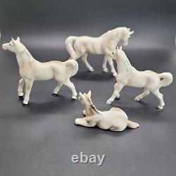 Vintage White and Grey Horses Made in Japan MIJ Figurine Set PR101