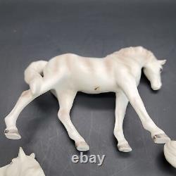 Vintage White and Grey Horses Made in Japan MIJ Figurine Set PR101