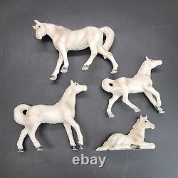 Vintage White and Grey Horses Made in Japan MIJ Figurine Set PR101