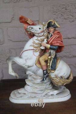 Vintage capodimonte porcelain napoleon horse statue