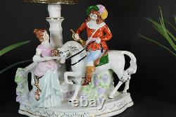 Vintage german marked table lamp porcelain horse figurine statue