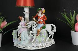 Vintage german marked table lamp porcelain horse figurine statue