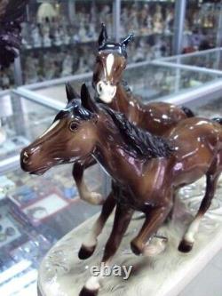 Vintage horse Figurine statue Germany Original horses faience porcelain