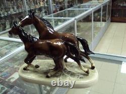 Vintage horse Figurine statue Germany Original horses faience porcelain