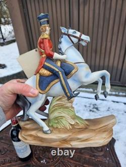 Vintage italian capodimonte Marshal general Napoleonic statue horse